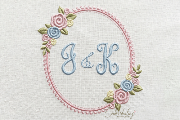 Baby Monogram Frame Floral Embroidery: Heirloom Design