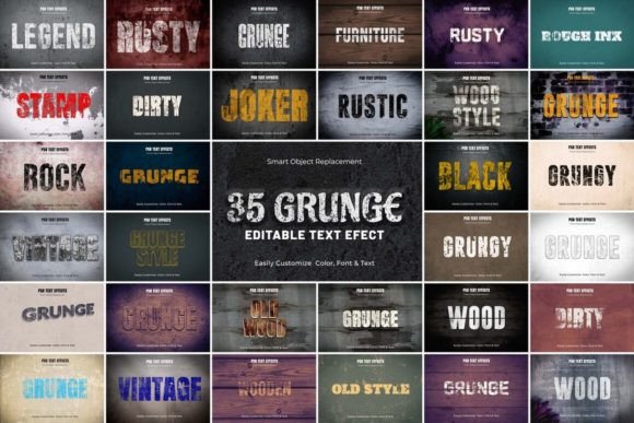 Editable Grunge Text Effect Bundle: Instant Texture for Modern Designs