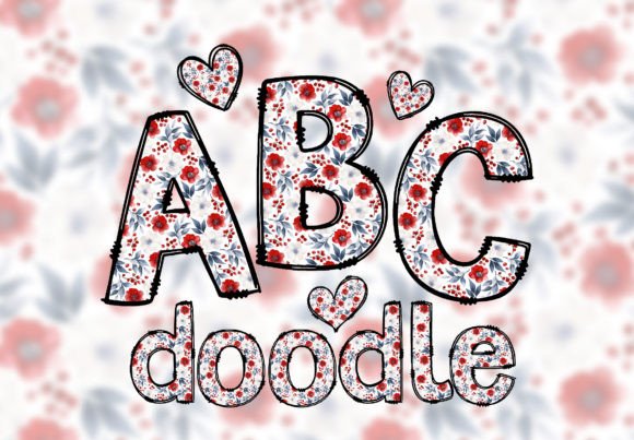 Floral Doodle Alphabet Flowers Font PNG: A Creative Asset