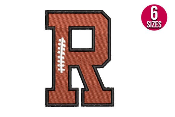 Football Font Alphabet Letter R: A Sporty Embroidery Design