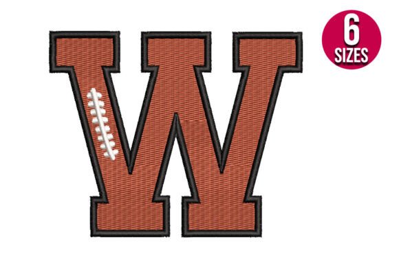 Football Font Alphabet Letter W: A Sporty Embroidery Design