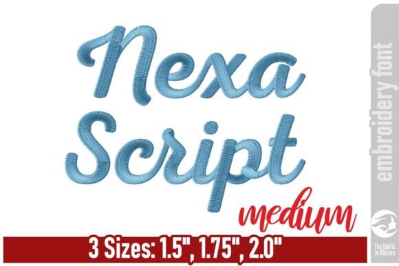 Nexa Script Embroidery Font - Medium: A Modern Cursive for Custom Stitching