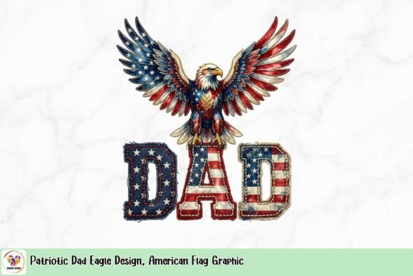 Patriotic Dad Eagle Design: Bold American Flag Graphics