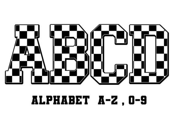 Race Checkered Alphabet Font Sublimation: Bold Letterforms for Dynamic Projects