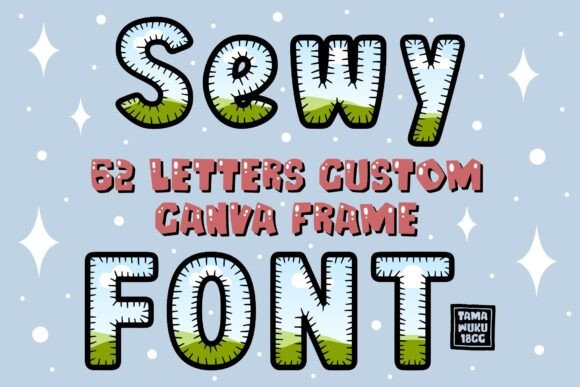 Sewy Font Custom Canva Frames: Drag & Drop Creative Magic