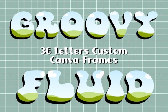 Unlock Creative Potential with Custom Canva Frames Groovy Fluid Font