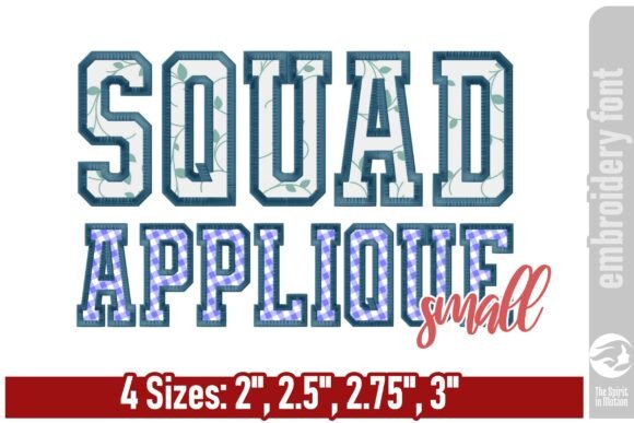 Unlock Team Spirit with Squad Varsity Applique Font - Small